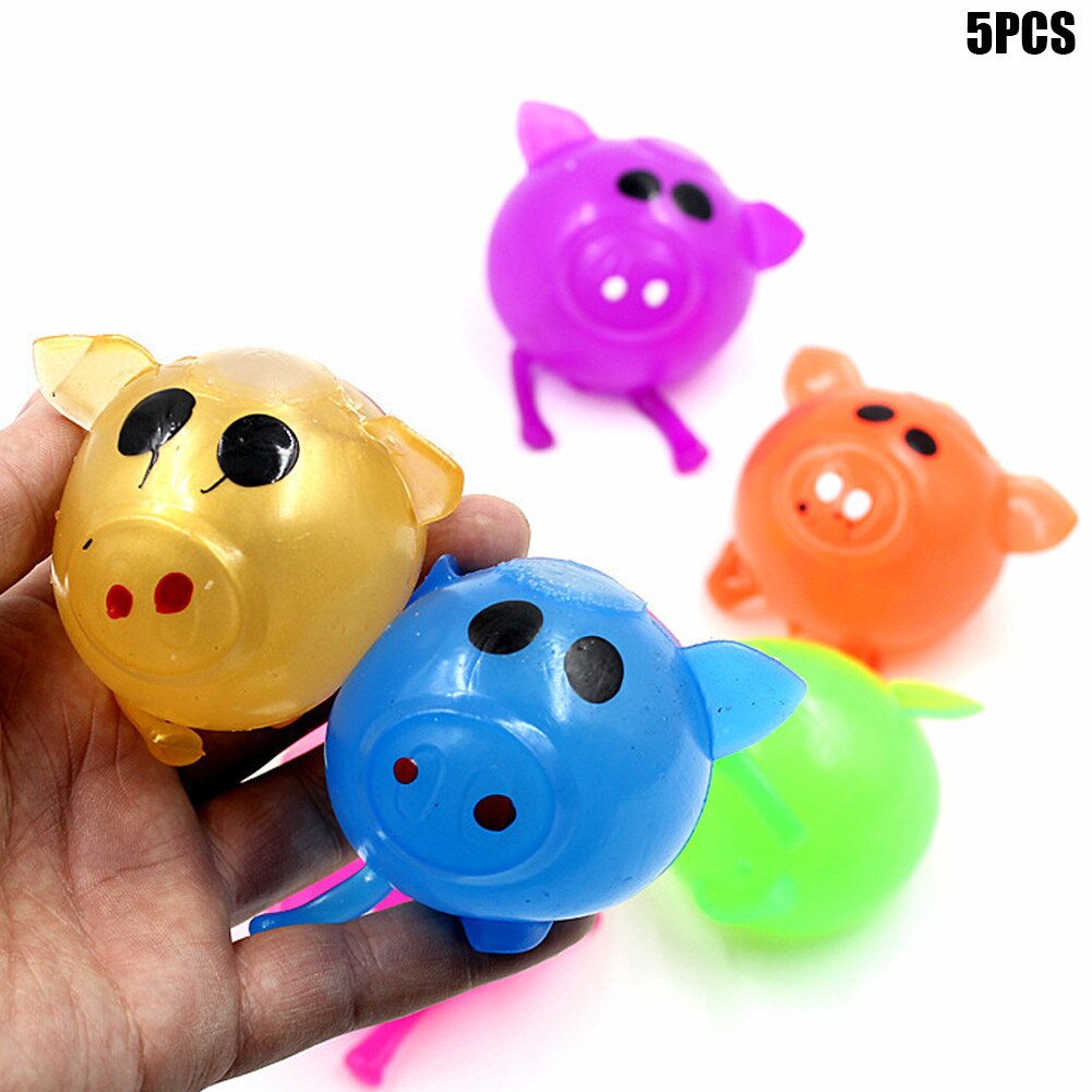 5/10pcs Anti-Stress Decompression Ball Vent Toys Pig Head Decompression Vent Toy Pig Toys NSV