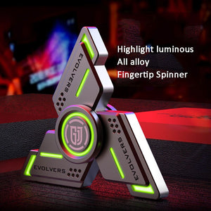 Alloy Luminous Fidget Toys Quiet Long Time Rotation Gyro Adults Creative Anti-Stress EDC Finger Decompression Artifact with LED