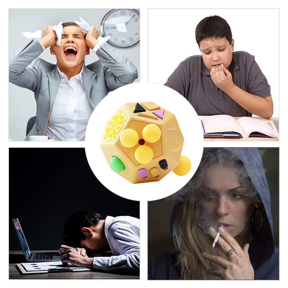 Anxiety Relief creative decompression toys wooden Color cubes Stress Relief cube Decompression toy Cube  Toy Anti Stress ring