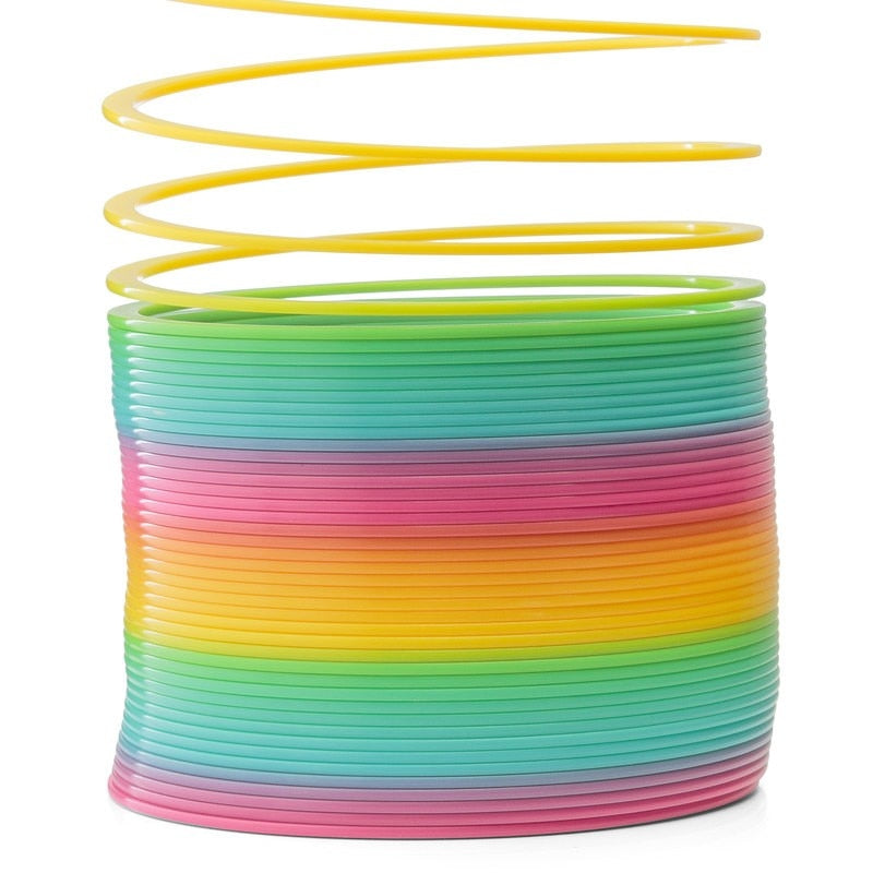 Color Rainbow Circle Magic Circle Down Stairs Creative Decompression 7 color spring ring Children's Toys birthday present