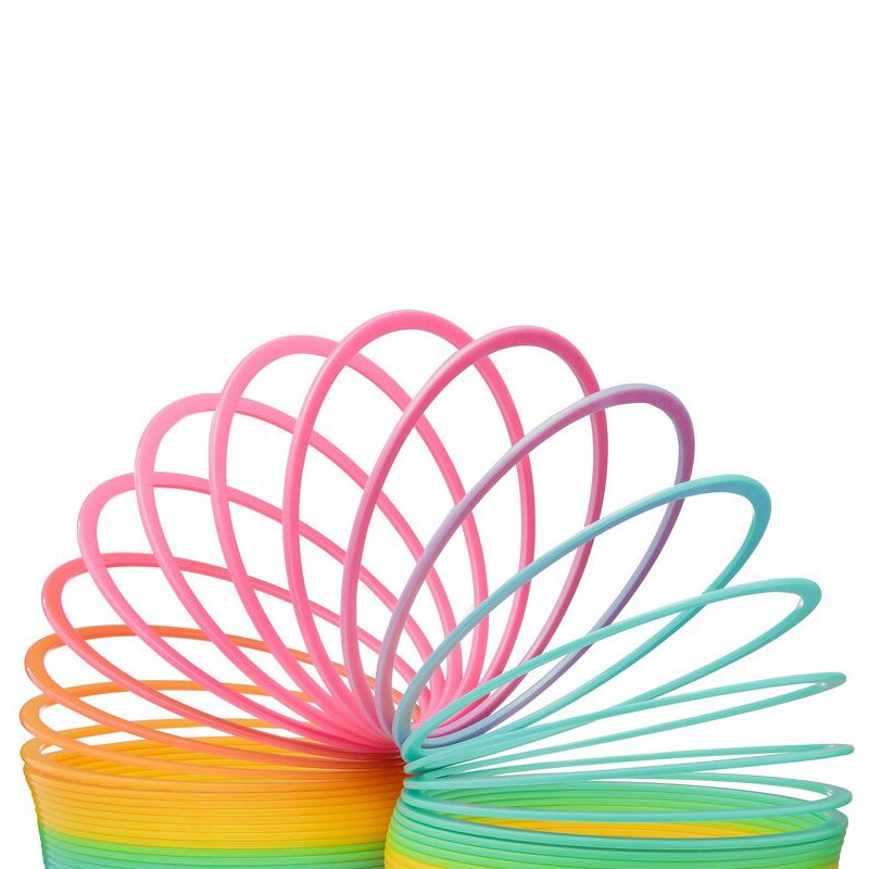 Color Rainbow Circle Magic Circle Down Stairs Creative Decompression 7 color spring ring Children's Toys birthday present