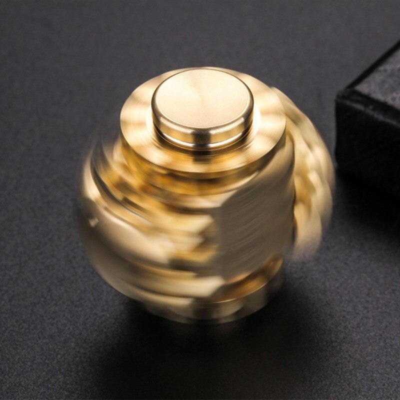 Fingertip gyro gear linkage cube pure copper mechanical finger gyro adult decompression toy gift craft