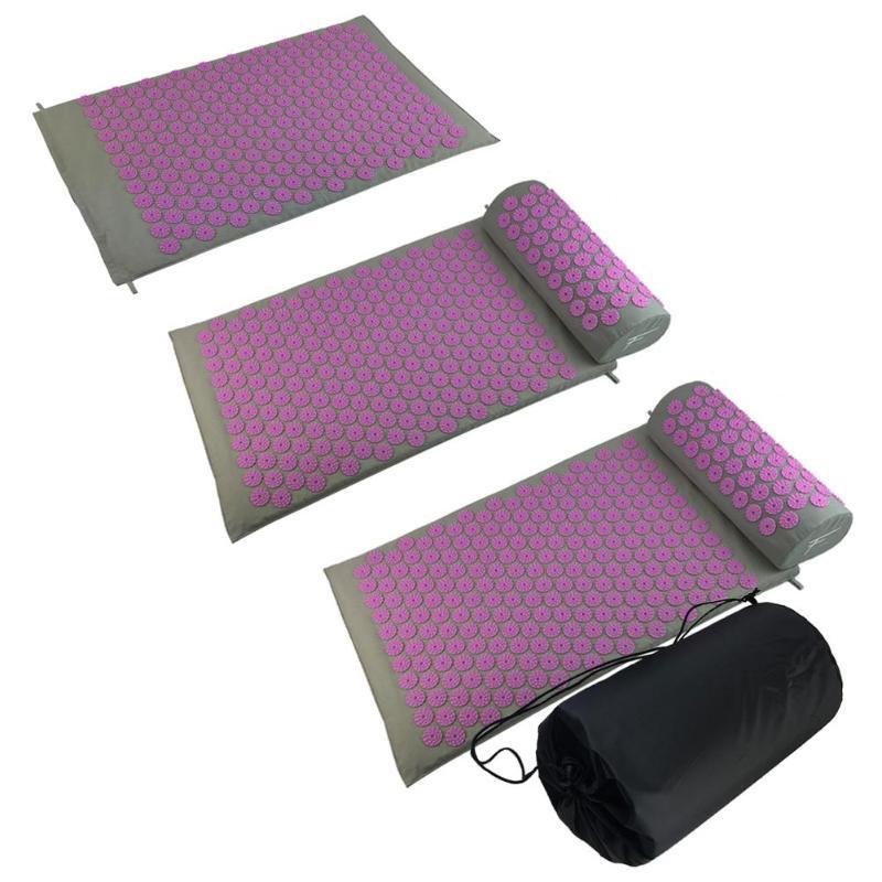 Massage Yoga Mat Acupressure Massager Cushion Stress Relieve Back Body Pain Spike Mat Acupuncture Massage Yoga Mat with Pillow