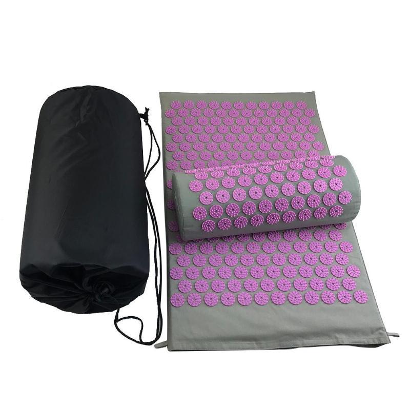 Massage Yoga Mat Acupressure Massager Cushion Stress Relieve Back Body Pain Spike Mat Acupuncture Massage Yoga Mat with Pillow