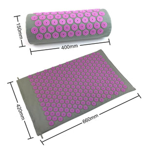 Massage Yoga Mat Acupressure Massager Cushion Stress Relieve Back Body Pain Spike Mat Acupuncture Massage Yoga Mat with Pillow