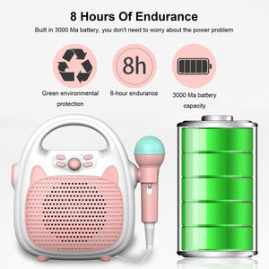 NEW Kids Karaoke Machine Toy  Wireless Bluetooth Speaker With Microphone And Led Young Children Early Lessons Decompression Toy