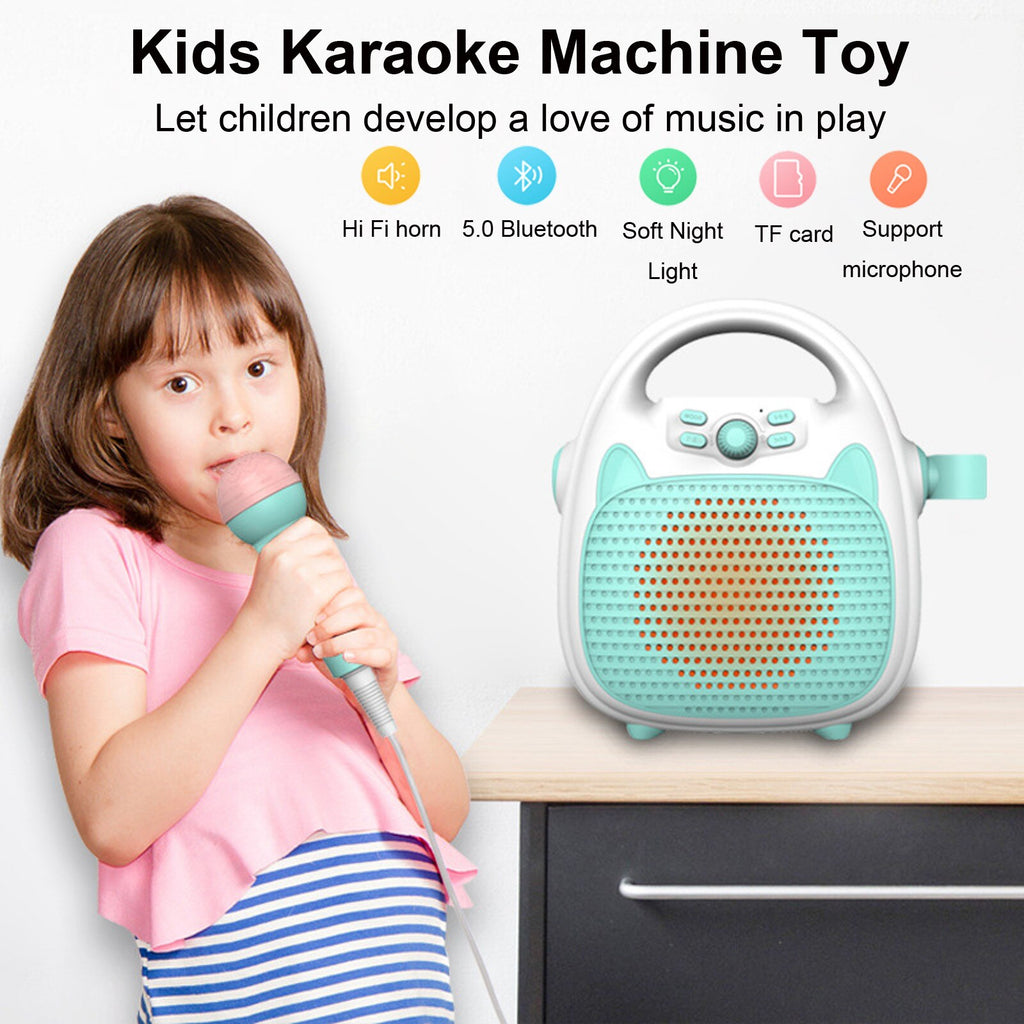 NEW Kids Karaoke Machine Toy  Wireless Bluetooth Speaker With Microphone And Led Young Children Early Lessons Decompression Toy