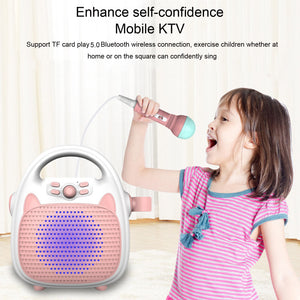 NEW Kids Karaoke Machine Toy  Wireless Bluetooth Speaker With Microphone And Led Young Children Early Lessons Decompression Toy