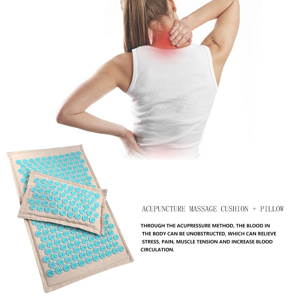 Nature Linen Coconut palm Massage Yoga mat sport pillow mat with bag Lotus Spike Acupressure Mat Cushion