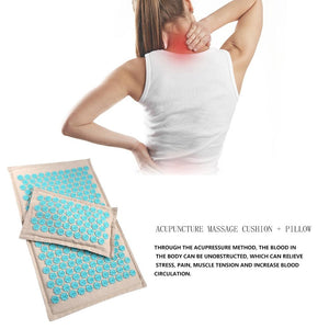 Nature Linen Coconut palm Massage Yoga mat sport pillow mat with bag Lotus Spike Acupressure Mat Cushion