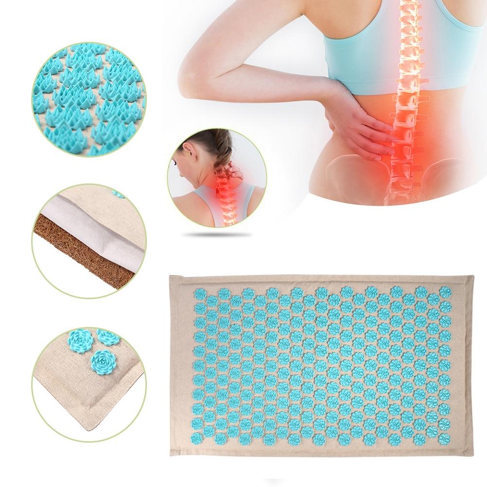 Nature Linen Coconut palm Massage Yoga mat sport pillow mat with bag Lotus Spike Acupressure Mat Cushion