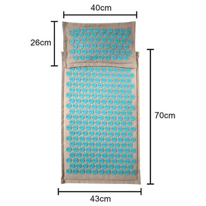 Nature Linen Coconut palm Massage Yoga mat sport pillow mat with bag Lotus Spike Acupressure Mat Cushion