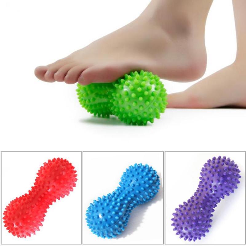 PVC Peanut Shape Massage Yoga Fitness Ball Stress Relax Body Spiky Massager