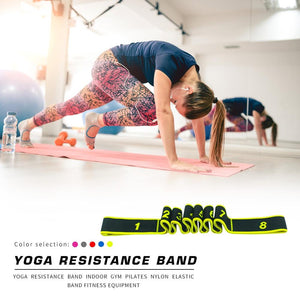 Professional Nylon Yoga Resistance Bands Wear-resistant Indoor Gym Pilates Elastic Band Fitness Stretch Training Belt