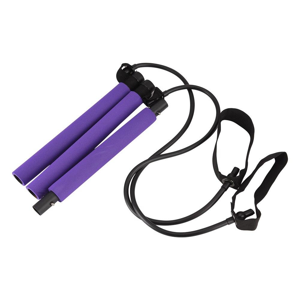 Removable Sports Body Building Training Bar Yoga Pilates Stick with Resistance Band Exerciser Equipments Gym Training