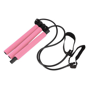 Removable Sports Body Building Training Bar Yoga Pilates Stick with Resistance Band Exerciser Equipments Gym Training