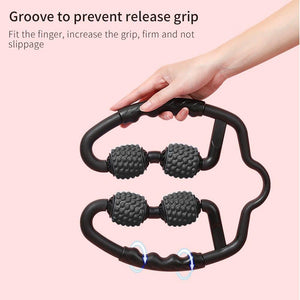 Slimming Roller Massager Four-wheel Handheld Fitness Gym Yoga Pilates Sports Massage Stick for Arm Leg Neck Muscle Tissue