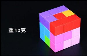 Transparent Magnetic Cube Decompression Puzzle 3D Assembling Variety Magnetic Building Block Toys 7 + 54 Cards